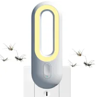 Ультразвуковая ловушка светильник ночник от комаров и мух MigMax Ultrasonic mosquito repellent light 2в1 в розетку, Лампа отпугиватель насекомых от сети