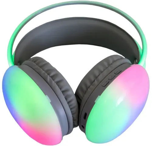 Накладные беспроводные наушники Bluetooth Welike WK-30 с RGB подсветкой Полноразмерные блютуз стереонаушники с портом AUX для компьютера и ноутбука