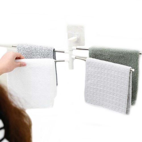 Універсальна настінна рушникосушка тримач для ванної 4-Bar Towel Rack на 4 рушники, Вішалка органайзер для рушників 4 тримачі Білий