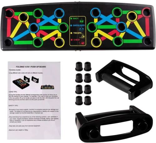 Дошка для віджимань Foldable Push Up Board JT-006, упор для віджимань від підлоги 14 в 1 регульована стійка, платформа, тренажер для м'язів Supretto