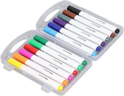 Чарівні Маркери для малювання на воді Floating Pen 12 шт, дитячий розвиваючий набір маркерів для скетчинга фломастери в кейсі різнокольорові