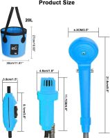 Автомобильный портативный душ Washing Spray With Bucket 12V на 20л, Походный душ от прикуривателя Автомойка для отдыха на природе и мытья машины