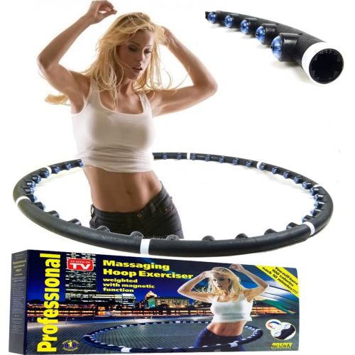 Спортивный массажный обруч Hula Hoop (Хула хуп) Professional Massaging Exerciser, утяжеленный с магнитами хулахуп для похудения разборной Хула-хуп