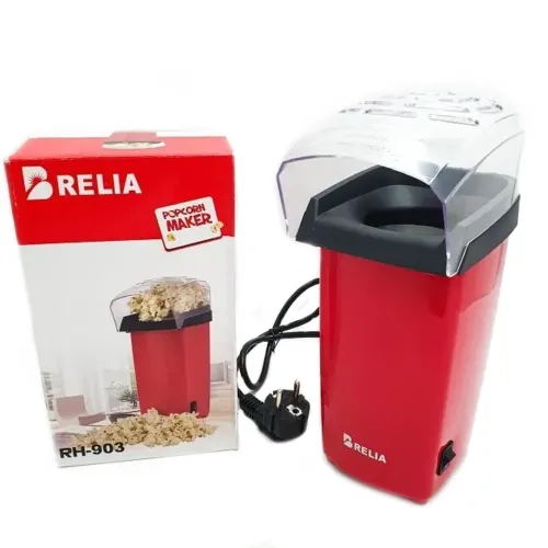 Попкорница Relia Popcorn Maker RH-903 1200 Вт, Аппарат для приготовления попкорна в домашних условиях, Прибор мини попкорница для дома Красный