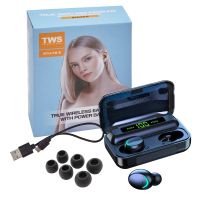 Бездротові Bluetooth навушники Amoi TWS BTH F9 з LED дисплеєм і індикатором заряду, сенсорні навушники з вбудованим Power Bank на 2000 маг чорні