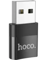 Универсальный переходник Hoco UA17 USB to Type-C с функцией зарядки и передачи данных до 480 Мбит/с, Адаптер Хоко юсб на USB-C 3A 60W Черный