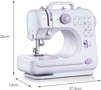 Многофункциональная автоматическая швейная машинка SEWING MACHINE FHSM-505 12 в 1, Мини-швейная машина с оверлоком 12 функций 2 режима Белая
