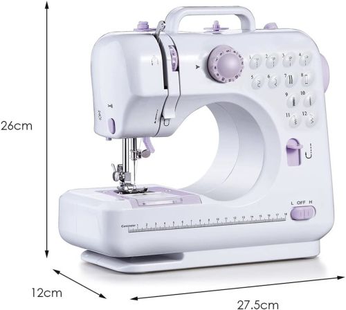 Многофункциональная автоматическая швейная машинка SEWING MACHINE FHSM-505 12 в 1, Мини-швейная машина с оверлоком 12 функций 2 режима Белая
