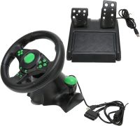 Універсальний ігровий кермо Vibration Steering Wheel 3 в 1 з педалями і коробкою передач для PC / PS2 / PS3, мультимедійний спортивний кермо для ПК