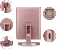 Косметичне потрійне дзеркало з сенсорною кнопкою Superstar Magnifying Mirror JN-817 3 в 1 зі збільшенням, складне дзеркало з LED підсвічуванням Рожеве