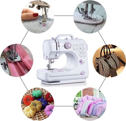 Многофункциональная автоматическая швейная машинка SEWING MACHINE FHSM-505 12 в 1, Мини-швейная машина с оверлоком 12 функций 2 режима Белая