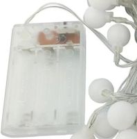 Внутрішня Світлодіодна гірлянда кульки 3м 20 led кульок на батарейках Теплий білий, новорічна гірлянда 3 метри для будинку від батарейок тепла Біла
