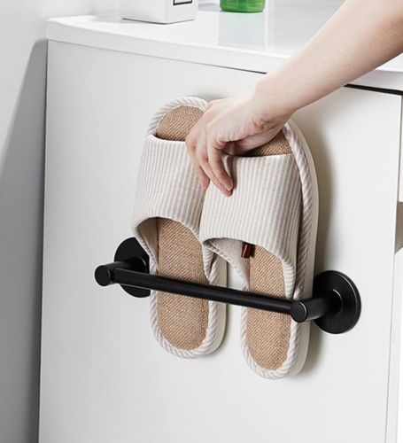 Настенная одинарная вешалка держатель Towel Rack AND-78-10 для хранения и сушки полотенец и тапочек 38 см Полотенцедержатель органайзер на стену
