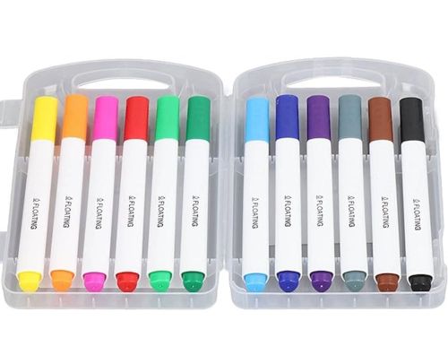 Чарівні Маркери для малювання на воді Floating Pen 12 шт, дитячий розвиваючий набір маркерів для скетчинга фломастери в кейсі різнокольорові