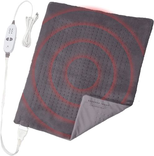 Заспокійлива масажна нагрівальна грілка накидка Massaging Weighted Heating Pad для всього тіла Теплова флісова електрогрілка плед із підігрівом, що заспокоює