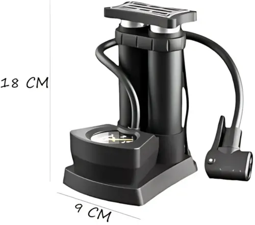 Велосипедний ножний насос Air pump AND S98-2409-Y з ніпелем і манометром, двоциліндровий компресор 160psi для накачування коліс велосипеда і м'ячів