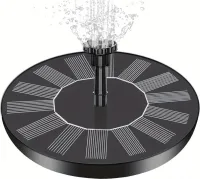 Садовий плаваючий фонтан Solar Fountain Pump Aisitin RC-611 на сонячній батареї 130мм з насадками, Сонячний водяний насос до 150л/год для саду Чорний