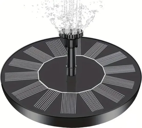 Садовий плаваючий фонтан Solar Fountain Pump Aisitin RC-611 на сонячній батареї 130мм з насадками, Сонячний водяний насос до 150л/год для саду Чорний