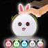 Детский ночник силиконовый зайчик Rabbit Silicone Lamp ZH-03 настольный беспроводной аккумуляторный светильник лампа зайка кролик с ушками LY-271