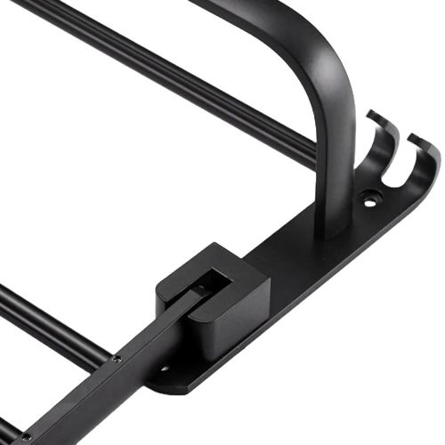 Універсальна настінна полиця тримач Matte S1302 2 яруси для рушників, регульована вішалка органайзер на стіну для сушіння рушники Чорна
