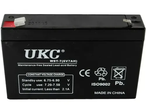 Гелевий акумулятор Gel BATTERY UKC 6V 7A свинцево кислотна акумуляторна батарея