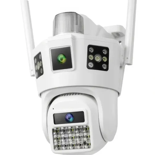 Вулична Wi-Fi камера відеоспостереження на 3 об'єктива Smart Camera SD-39 з датчиком руху, поворотна потрійна вай фай камера з нічною зйомкою