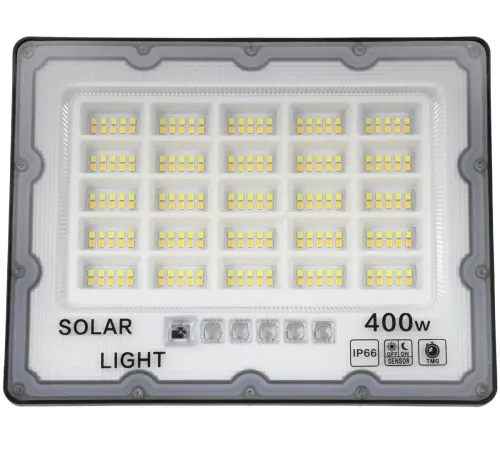 Вуличний настінний світильник прожектор Solar Wall Lamp JX-007 400W на сонячній батареї з пультом, ліхтар з датчиком руху і сонячною панеллю