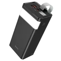 Зовнішній акумулятор з швидкою зарядкою Power Bank Hoco J89A 60000MAH 22.5 W, Портативна батарея повербанк Хоко 18w з ліхтариком і ремінцем Чорний