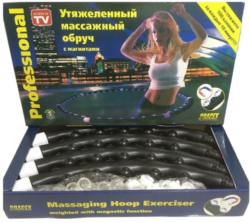 Спортивный массажный обруч Hula Hoop (Хула хуп) Professional Massaging Exerciser, утяжеленный с магнитами хулахуп для похудения разборной Хула-хуп