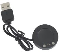 Магнітний зарядний пристрій IS7 Charging Line для Smart Watch T500, Магнітна USB зарядка 37мм 2-конектора для зарядки смарт годинників Чорна