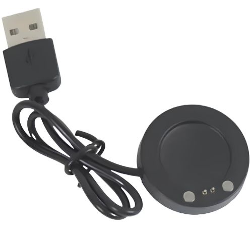 Магнітний зарядний пристрій IS7 Charging Line для Smart Watch T500, Магнітна USB зарядка 37мм 2-конектора для зарядки смарт годинників Чорна