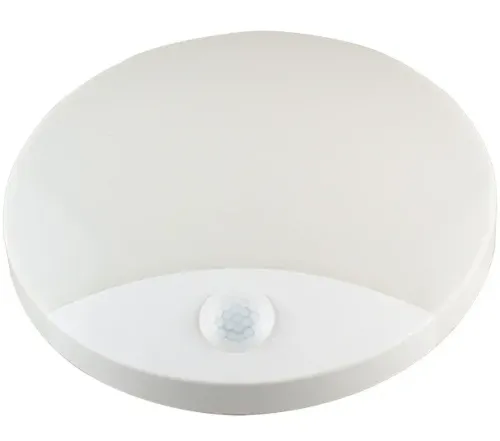 Настенный светодиодный светильник Sanso LED 15W-NW-SE с датчиком движения, потолочный аккумуляторный круглый фонарь BT001 4000K IP44 на стену Белый