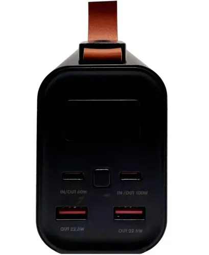 Портативное зарядное устройство Power Bank KP KG-300 30000 mAh 100W с фонариком, Внешний аккумулятор повербанк 30000мАч USB Type-C с ручкой Черный