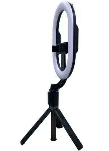 Телескопічна селфи палиця тринога Selfie Stick A8 з кільцевої LED лампою для селфи, Монопод 100 см з підсвічуванням з тримачем для телефону і пультом