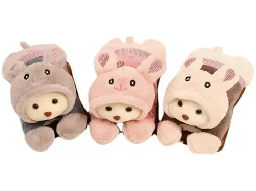 Мягкая игрушка Зайчик TaoBao двойная водяная муфта с подогревом для рук 500W, Электрическая грелка в форме зайчика для согревания рук от сети 220V