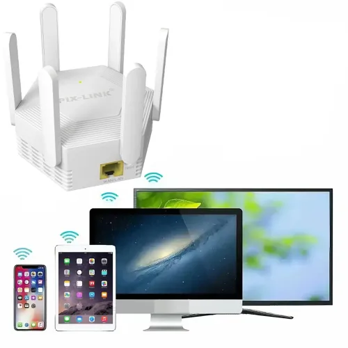 Беспроводной WI-FI репитер усилитель сигнала Repeater AND LV-WR56T до 300 Мбит/с WLAN ретранслятор расширитель диапазона вай фай роутера 6 антенн