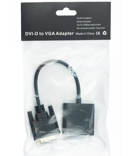 Моніторний адаптер, перехідник U - 993 DVI - D на VGA, мультимедійний Конвертер для відеокарти DVI2VGA - 01 на кабелі 1080p 0.13 m Чорний