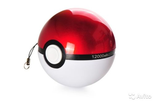 Портативний зарядний пристрій Power Bank 10000 mAh у вигляді Pokeball, у формі Покебол з мультфільму Pokemon