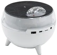 Настільна смарт колонка проектор RGB Starry Sky BT-2203 з диско кулею і бездротовою зарядкою акумуляторний Bluetooth нічник з підсвічуванням ZQS2226