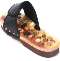 Масажні ортопедичні тапочки jade health Massage shoes BH-SMS-04 з акупунктурним ефектом для стоп ніг, шльопанці для масажу 36-45 Розмір чорні