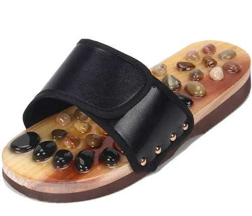Масажні ортопедичні тапочки jade health Massage shoes BH-SMS-04 з акупунктурним ефектом для стоп ніг, шльопанці для масажу 36-45 Розмір чорні