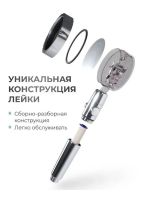Душевая лейка с турбо вентилятором Turbocharged SV-26 вращающаяся на 360 градусов, насадка для душа турбовращением, турбо-лейка с рисунком воды
