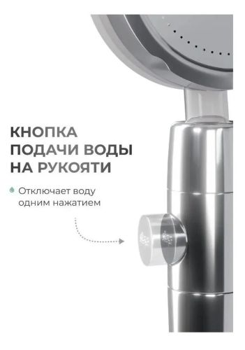 Душевая лейка с турбо вентилятором Turbocharged SV-26 вращающаяся на 360 градусов, насадка для душа турбовращением, турбо-лейка с рисунком воды