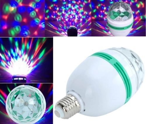 Світлодіодна обертається LED лампа для вечірок Ly-399 Диско лампочка E27 з патроном в розетку 220V