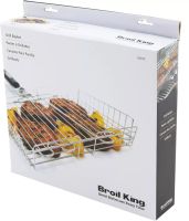 Універсальна Решітка гриль для мангала Broil King MAG-770 32x22 см зі знімною ручкою, кошик сітка для барбекю з нержавіючої сталі срібляста