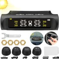 Внешние датчики давления в шинах универсальные TPMS+SOLAR система контроля и температуры давления в шинах с солнечной панелью и цифровым ЖК-дисплеем, 