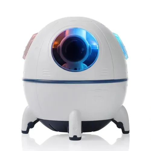 Акумуляторний зволожувач повітря нічник Space Capsule Humidifier MJ046 Ракета з астронавтом 1200 mAh з LED підсвічуванням Аромадифузор AND-9-20 Білий