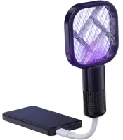 Электрический USB уничтожитель насекомых Mosquito Swatter UKC 3945 от насекомых, Лампа мухобойка комаров и мух с УФ светом от юсб Черный