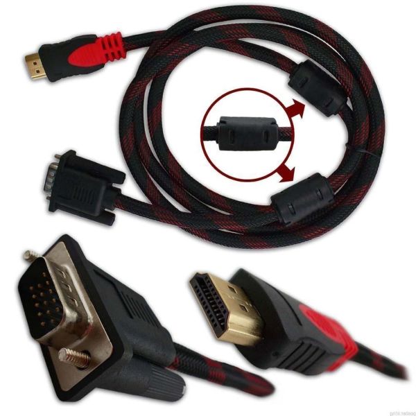 Високошвидкісний кабель GBX HDMI-VGA ( V1.4 ) 1.5M перехідник hdmi vga кабель адаптер позолочений посилений
