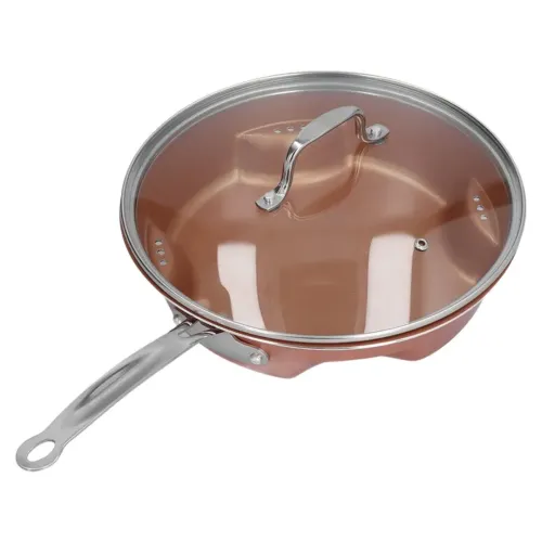 Сталева повітряна сковорода Migas Steel Air Fry Pan ML-0016 з антипригарним покриттям, антипригарна Сковорідка для смаження без масла коричнева